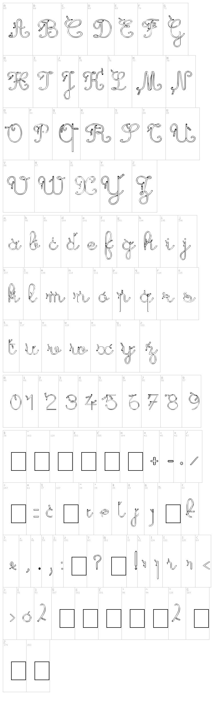 Maternellecolor Creuse font map